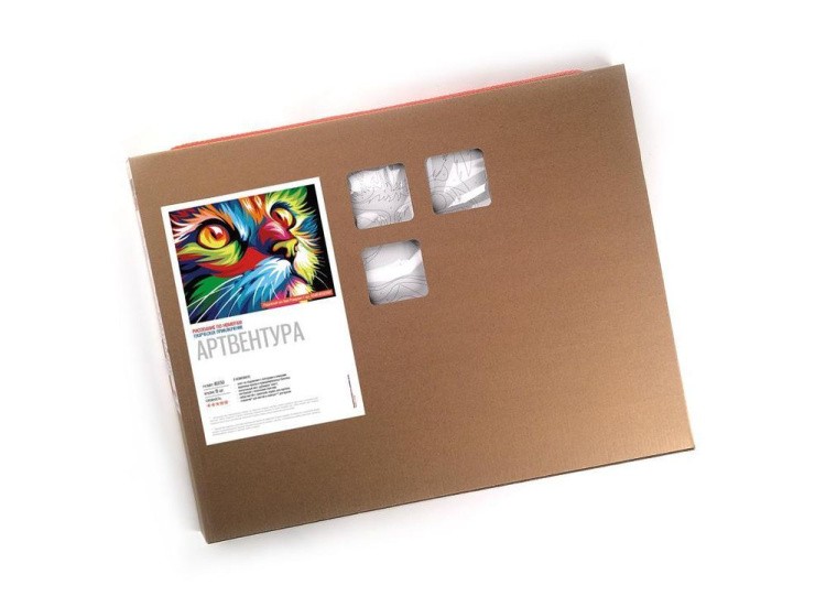 Картина по номерам «Радужный кот» — картинка 6