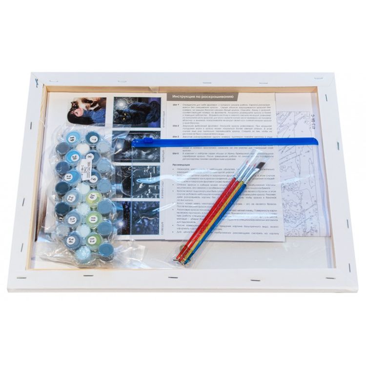 Картина по номерам «Синий зонт» — картинка 3