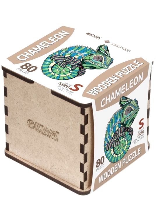 Деревянные фигурные пазлы «Хамелеон», Eco Wood Art — картинка 5