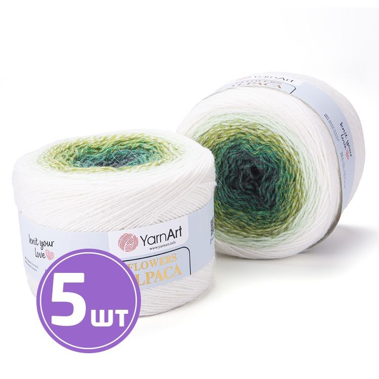 Пряжа YarnArt Flowers Alpaca (401), мультиколор, 5 шт. по 250 г