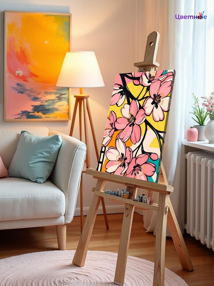 Картина по номерам Цветы сакуры весной — картинка 11