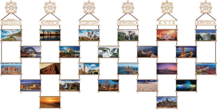 Деревянный пазл, двусторонний «Карта мира. Северная Америка», Eco Wood Art — картинка 4