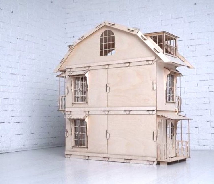 Конструктор 3D деревянный «Большой дом для кукол», Lemmo — картинка 5
