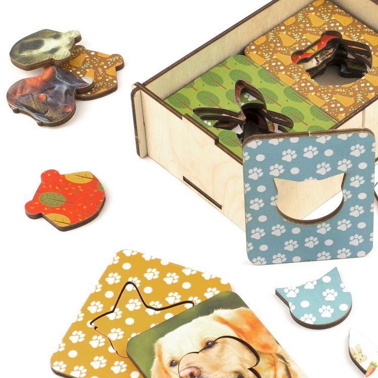 Развивающее пособие из дерева. Доски Сегена «Животные», набор 18 шт. — картинка 3