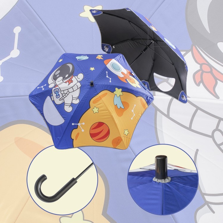 Зонт детский Космические приключения, трость, 6 спиц, механический, антишторм — картинка 3