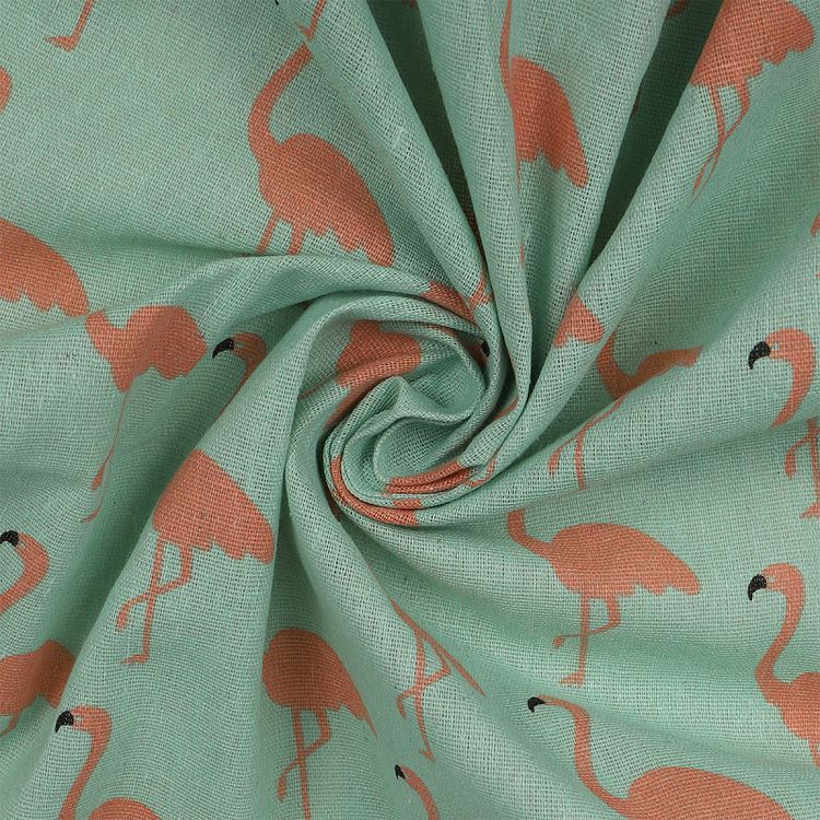 Ткань Лен, 140 г/м², 5 м x 150 см, цвет: розовый, животный принт, TBY — картинка 2