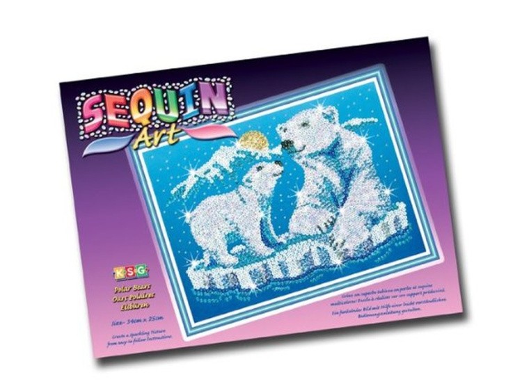 Мозаика из пайеток и бусин «Полярные медведи» — картинка 2