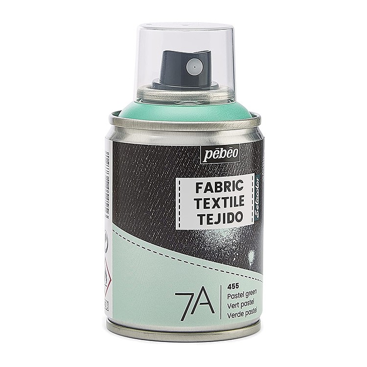 Краска для текстиля 7А Spray (аэрозоль), цвет: пастельный зеленый, 100 мл, Pebeo — картинка 2