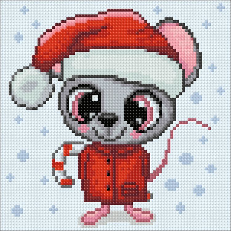 Алмазная вышивка «Мышонок в красном» — картинка 2