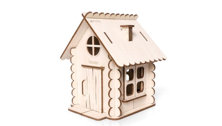 Деревянный конструктор, набор для творчества Lemmo «Кошкин домик» — картинка 3