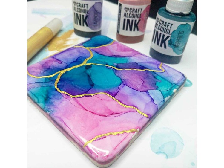 Алкогольные чернила янтарь (Amber) 20 мл, Craft Alcohol INK — картинка 3