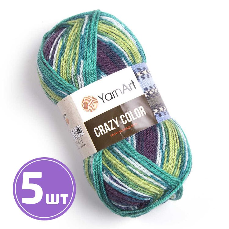 Пряжа YarnArt Crazy Color (178), мультиколор, 5 шт. по 100 г