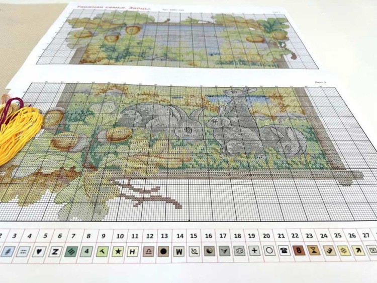 Набор для вышивания «Таежная семья. Зайцы» — картинка 5