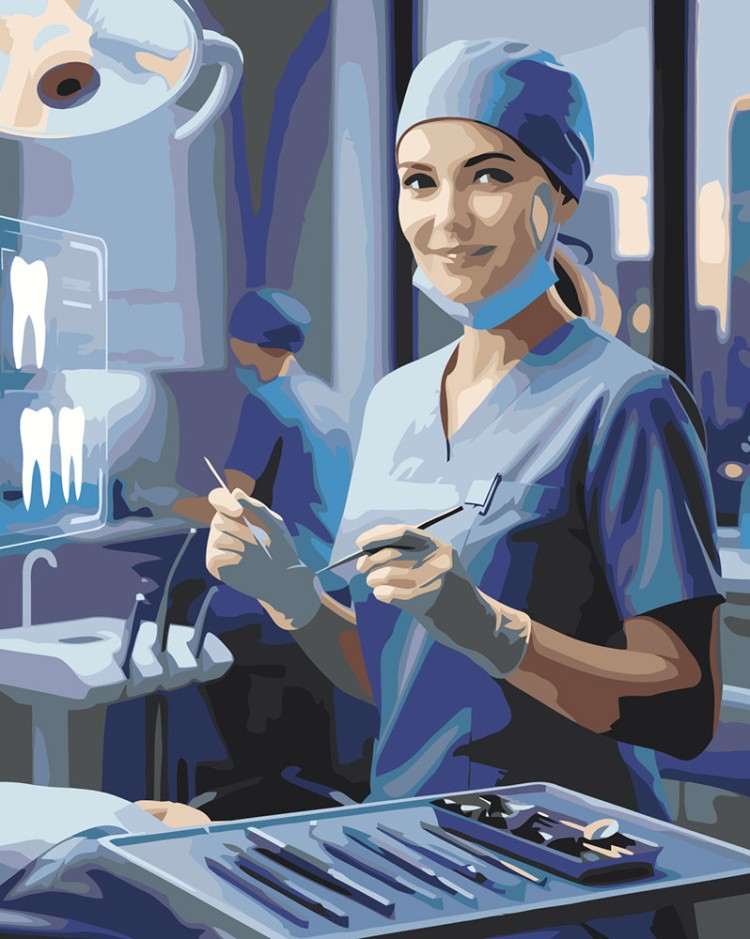 Картина по номерам Медицина врач стоматолог в больнице