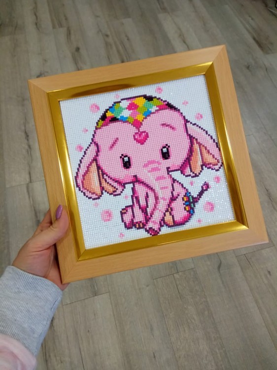 Алмазная вышивка «Розовый слоник» — картинка 4