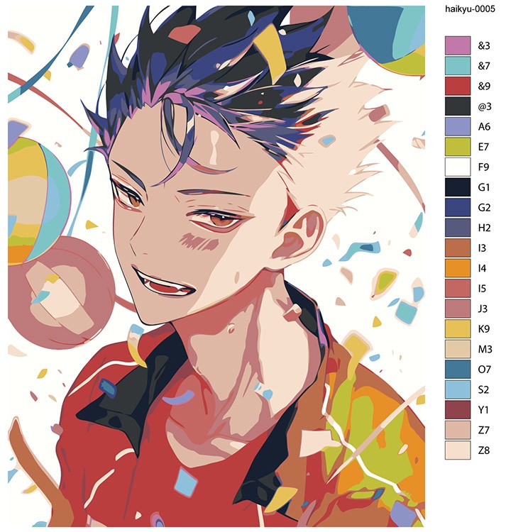 Картина по номерам «Аниме Волейбол Haikyu: Юу Нишиноя» — картинка 2