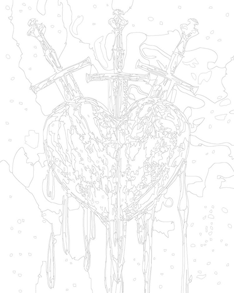 Картина по номерам «Таро, гадание: 3 тройка мечей, сердце» — картинка 3