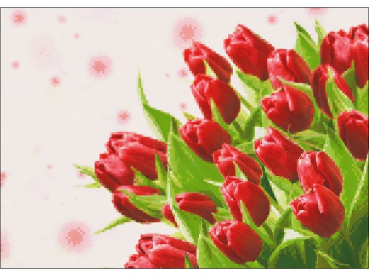 Алмазная вышивка «Красные тюльпаны» — картинка 2