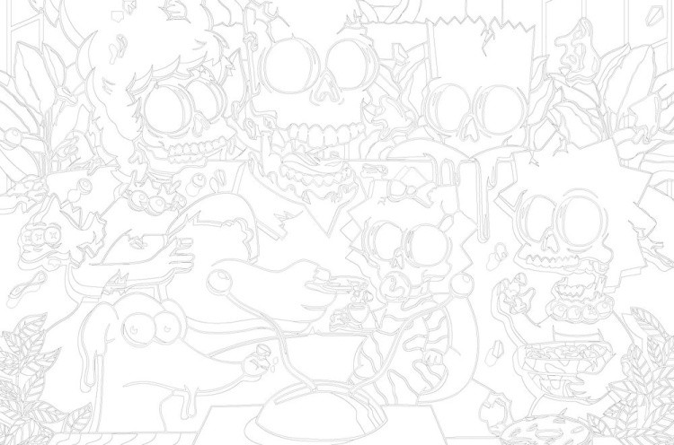 Картина по номерам «Simpsons Симпсоны: Семья скелеты» — картинка 3