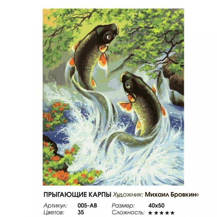 Картина по номерам «Прыгающие карпы» — картинка 2