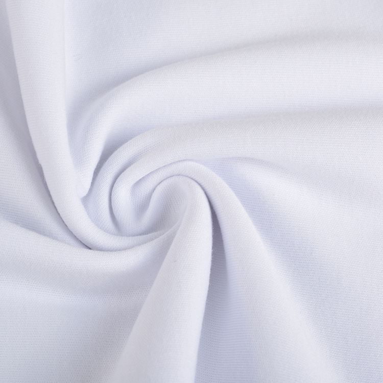 Ткань трикотаж 98% хлопок 2% эластан, 185х100 см, цвет: 02 белый, TBY