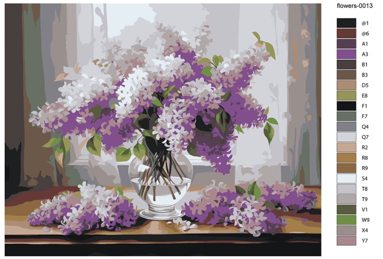 Картина по номерам «Цветы: Букет сирени на окне» — картинка 2