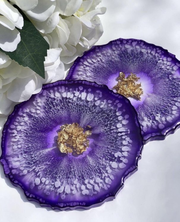 Силиконовый молд Epoxy Master подстаканник жеода №5, 13х13 см — картинка 4