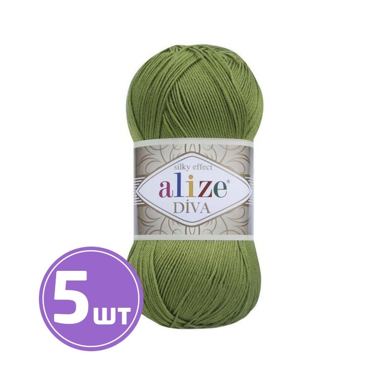 Пряжа ALIZE Diva Silk effekt (210), аспар, 5 шт. по 100 г