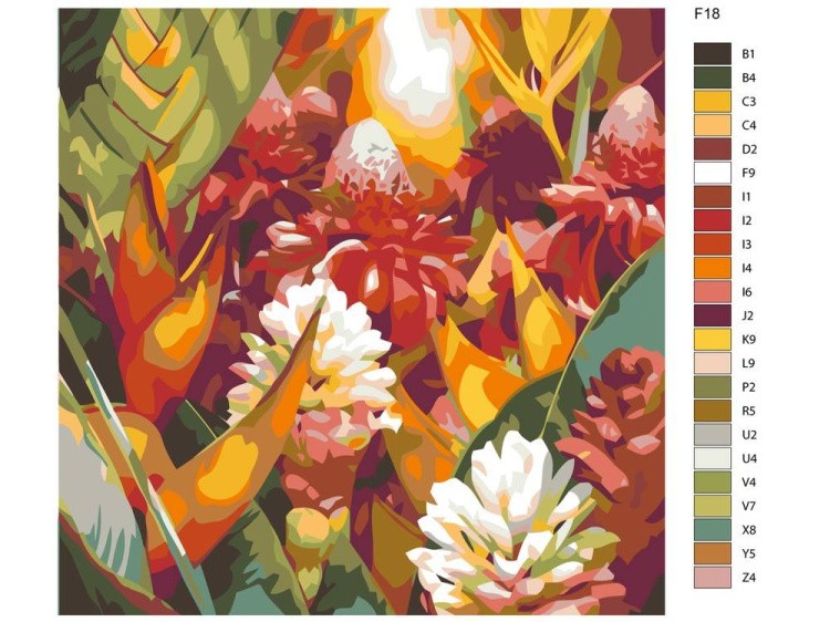 Картина по номерам «Огненные цветы» — картинка 2