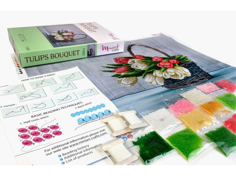 Набор вышивки бисером «Букет тюльпанов» — картинка 3
