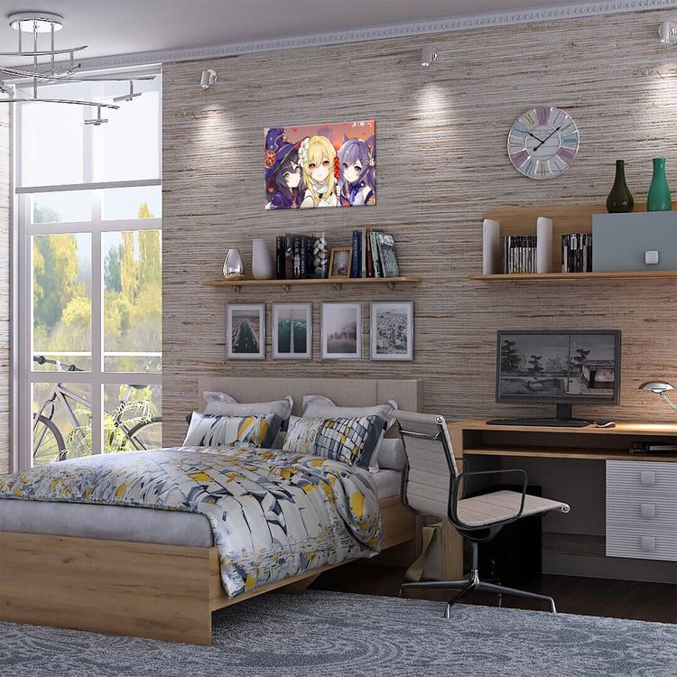 Картина по номерам «Геншин. Мона, Люмин и Кэ Цин» — картинка 4