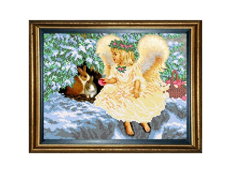 Рисунок на ткани «Ангел с кроликами»