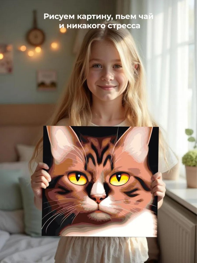 Картина по номерам «Взгляд желтых глаз» — картинка 6