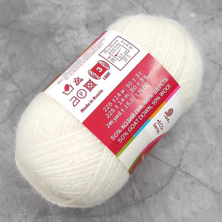 Пряжа из Троицка Пушинка (01), белый, 5 шт. по 50 г — картинка 3