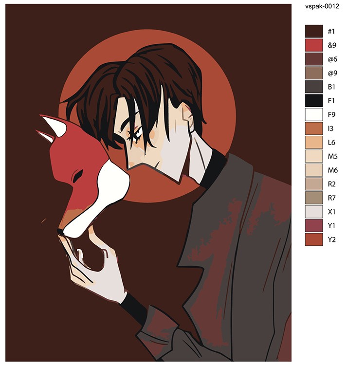 Картина по номерам «Vspak: Арт с маской лисы» — картинка 2