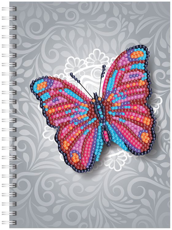 Алмазная мозаика - тетрадь «Бабочка» — картинка 2