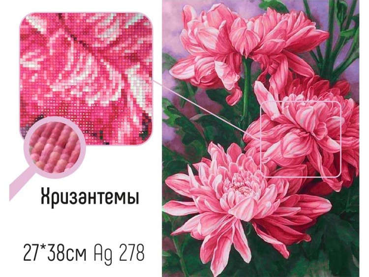 Алмазная вышивка «Хризантемы» — картинка 2