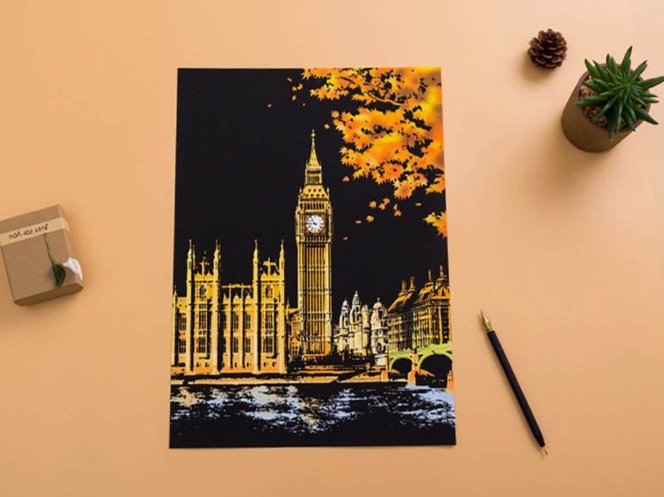 Скретч-картина «London» (цветная) scrt-18 Корея 28,5x40,5 см - купить ...