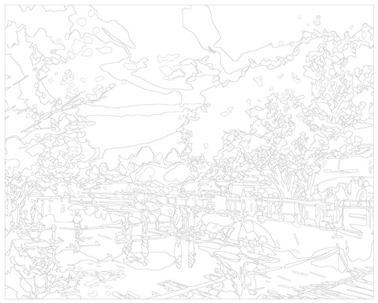 Картина по номерам «Цветущая сакура в японском саду» — картинка 3