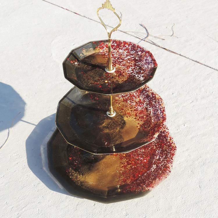 Силиконовый молд Epoxy Master заготовка для фруктовницы граненая, 27 см — картинка 6