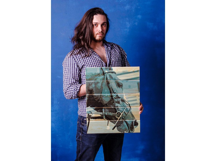 Картина по номерам по дереву Dali «Лошадь в поводьях» — картинка 2