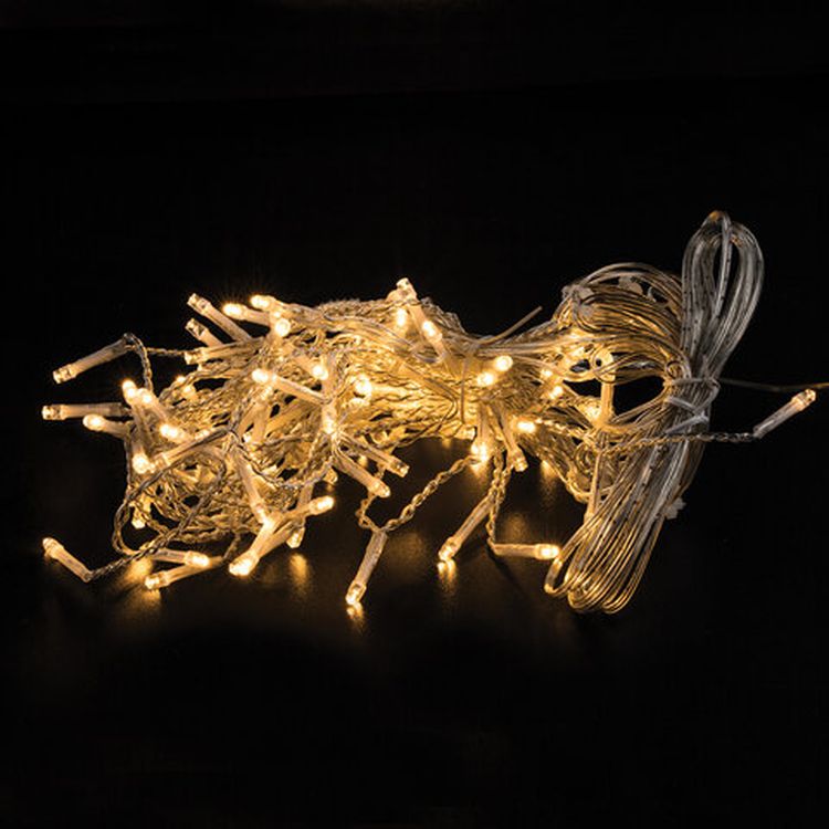 Электрогирлянда уличная «Бахрома», 100 LED, 2х0,5 м, цвет: теплый белый — картинка 3