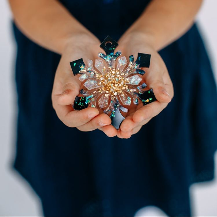 Молд силиконовый Елочная игрушка Снежинка №1, ResinArt — картинка 4