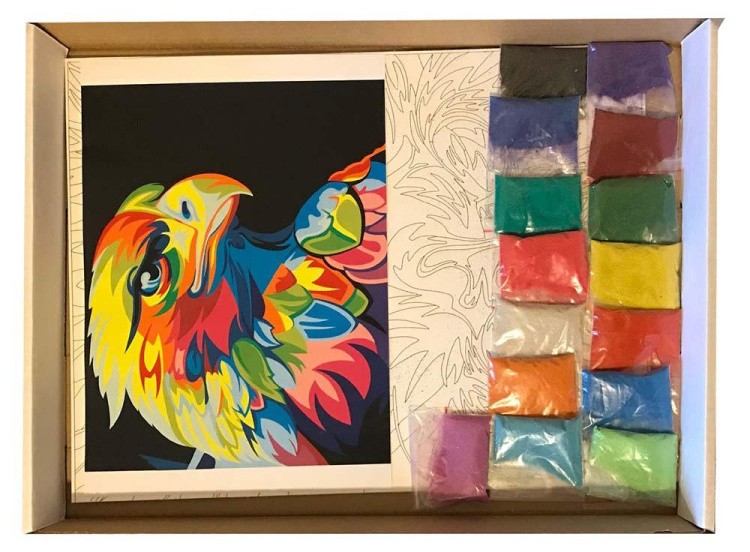 Картина цветным песком «Орел» — картинка 3