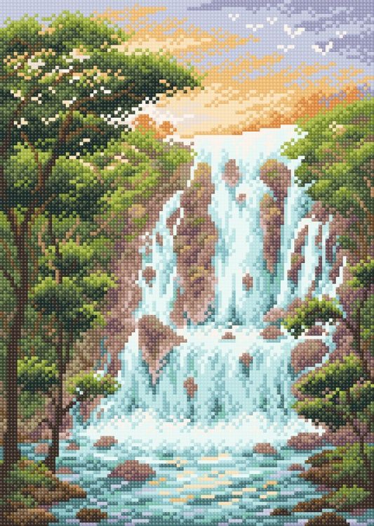 Алмазная вышивка «Крутой водопад»