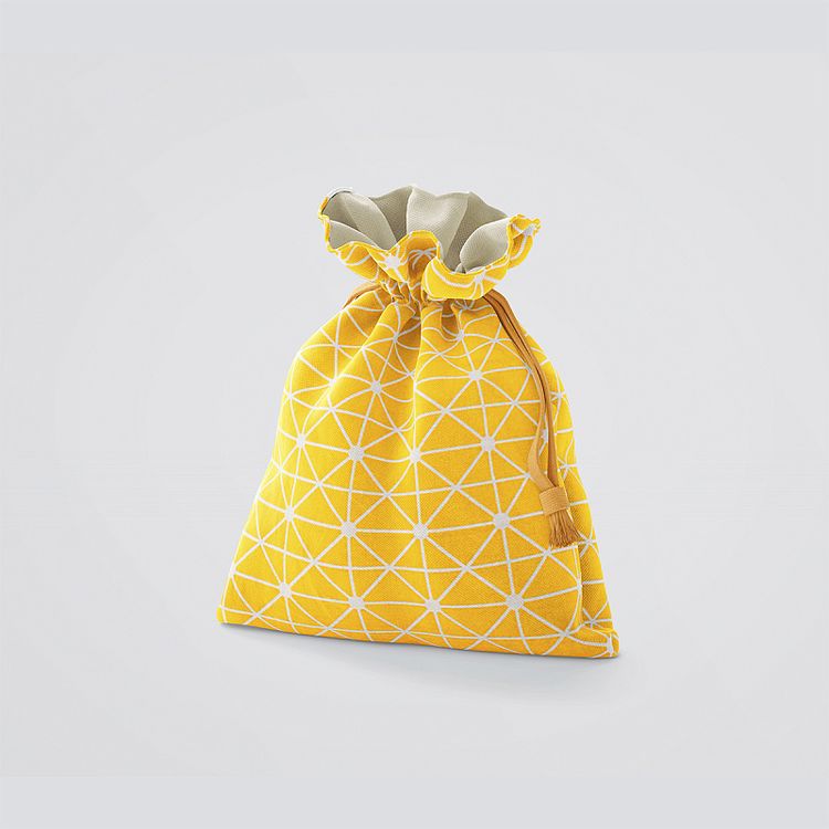 Ткань льняная, 3 м x 150 см, 140 г/м², цвет: желтый, геометрический принт, TBY — картинка 7