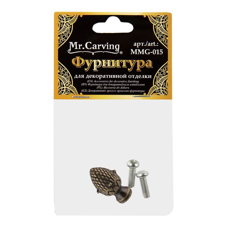 Фурнитура для шкатулок «Ручка», 2,4х1,2 см, 5 шт., цвет: бронза, Mr. Carving — картинка 2