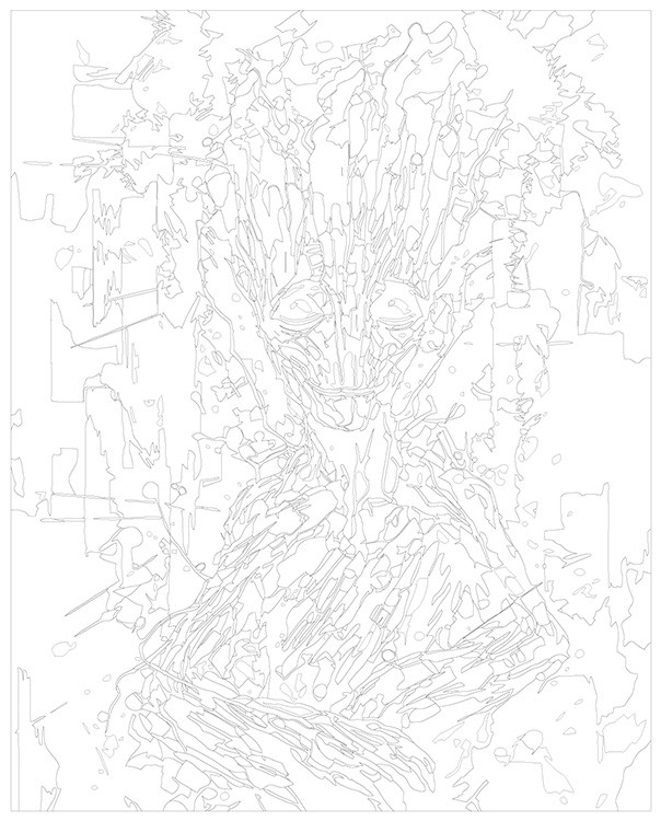 Картина по номерам «Марвел Marvel: Красочный Грут» — картинка 3