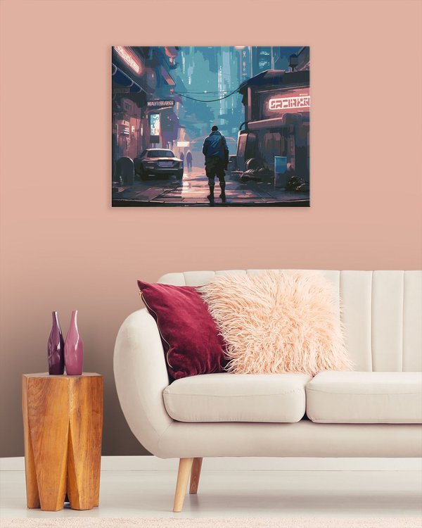 Картина по номерам «Герой прибывает в город будущего» — картинка 3