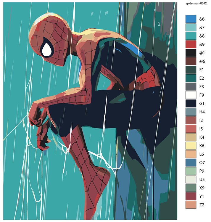 Картина по номерам «Человек паук Spiderman: арт с паутиной» — картинка 2